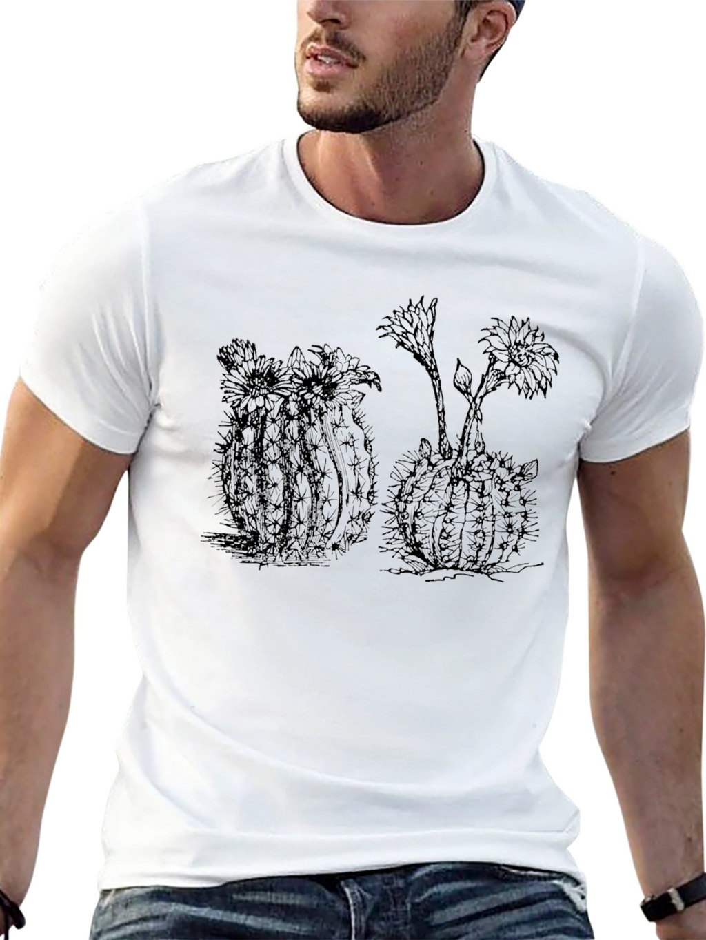 Cactus Graphic Tee - Stylish Black T-Shirt