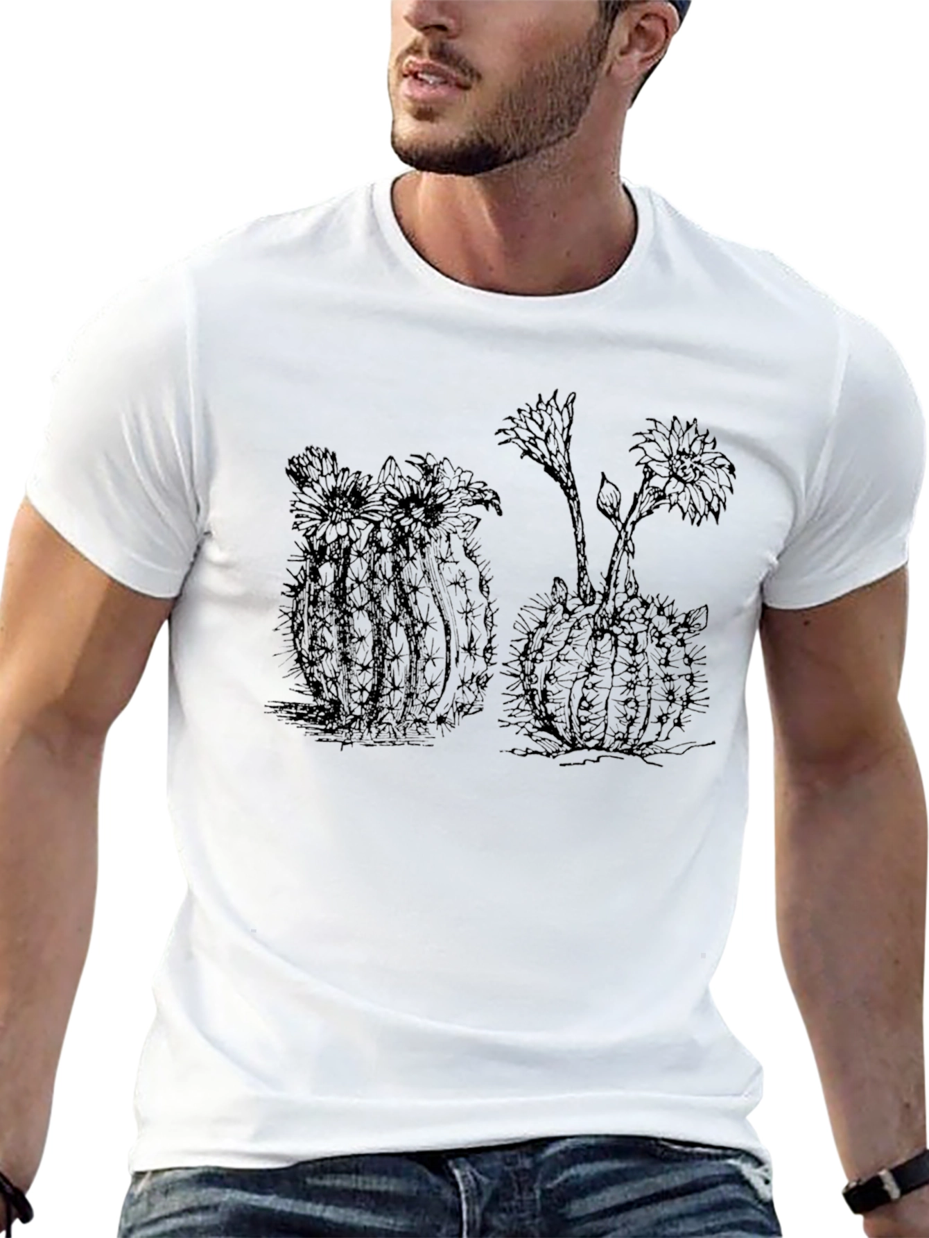 Cactus Graphic Tee - Stylish Black T-Shirt