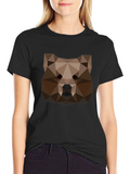 Geometric Bear Head Tee - Black