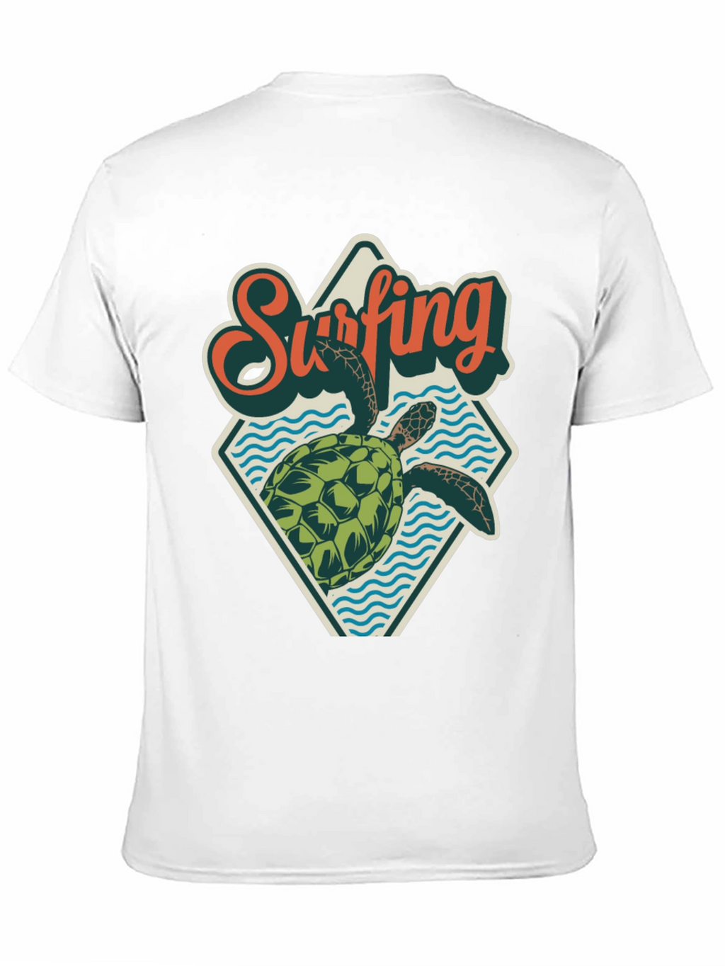 Surfing Turtle Graphic Tee - Retro Beach Style