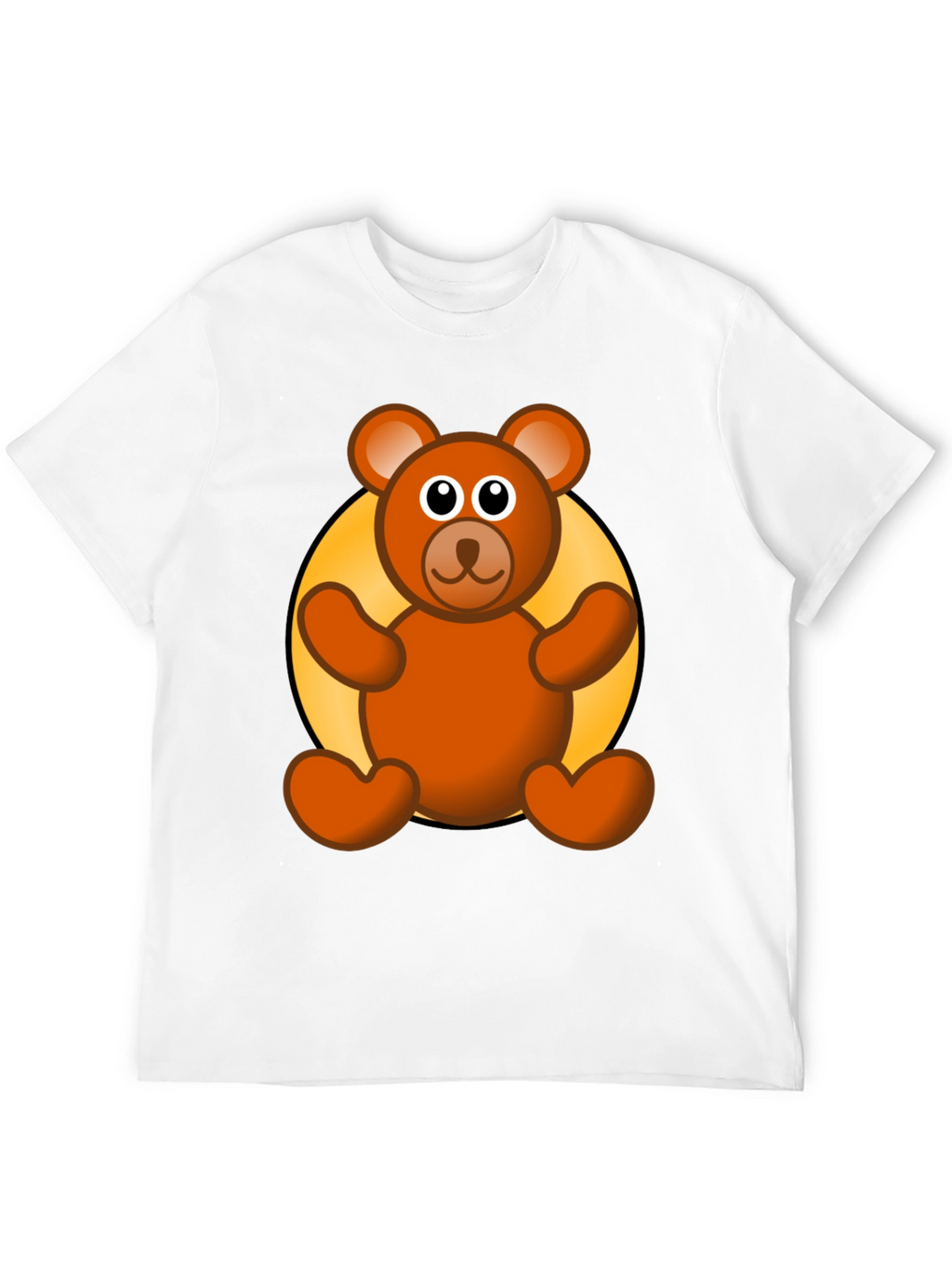 Cute Teddy Bear Graphic Black T-Shirt