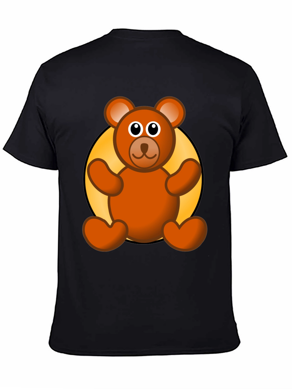 Cute Teddy Bear Graphic Black T-Shirt