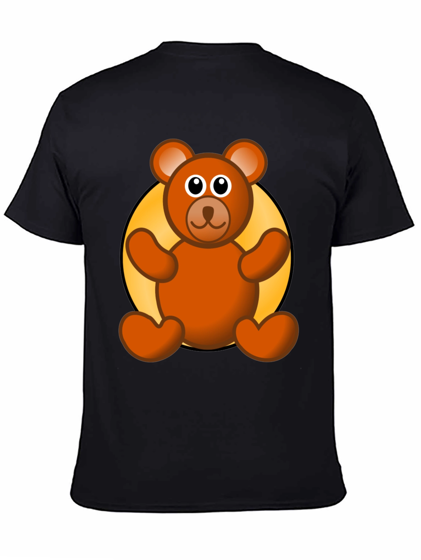 Cute Teddy Bear Graphic Black T-Shirt
