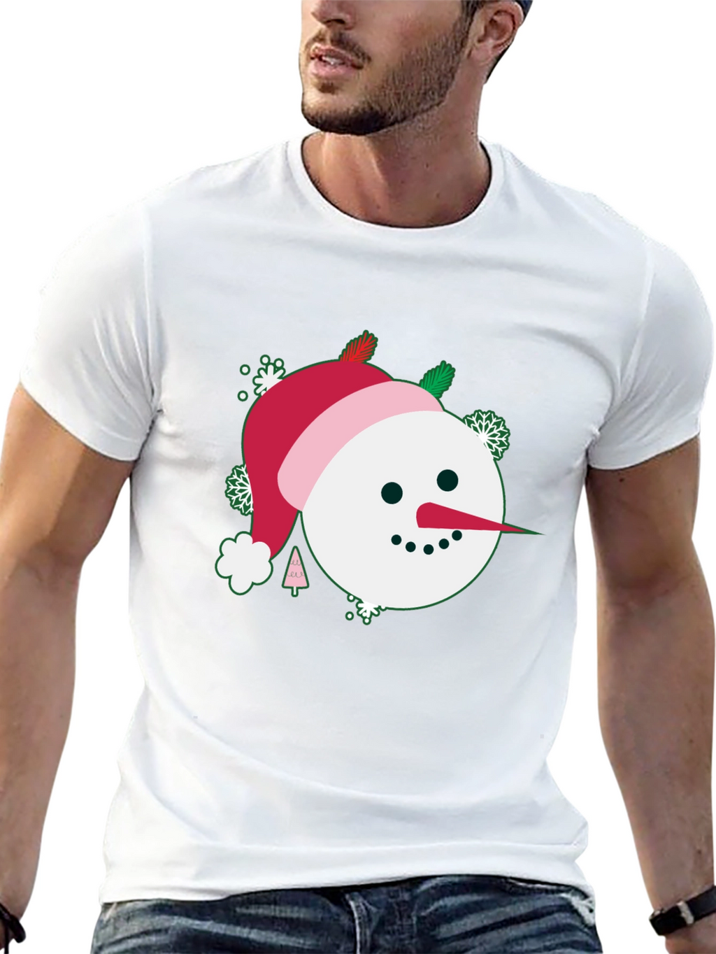 Festive Snowman Graphic Tee - Holiday Cheer