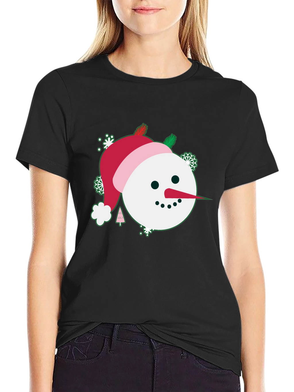 Festive Snowman Graphic Tee - Holiday Cheer
