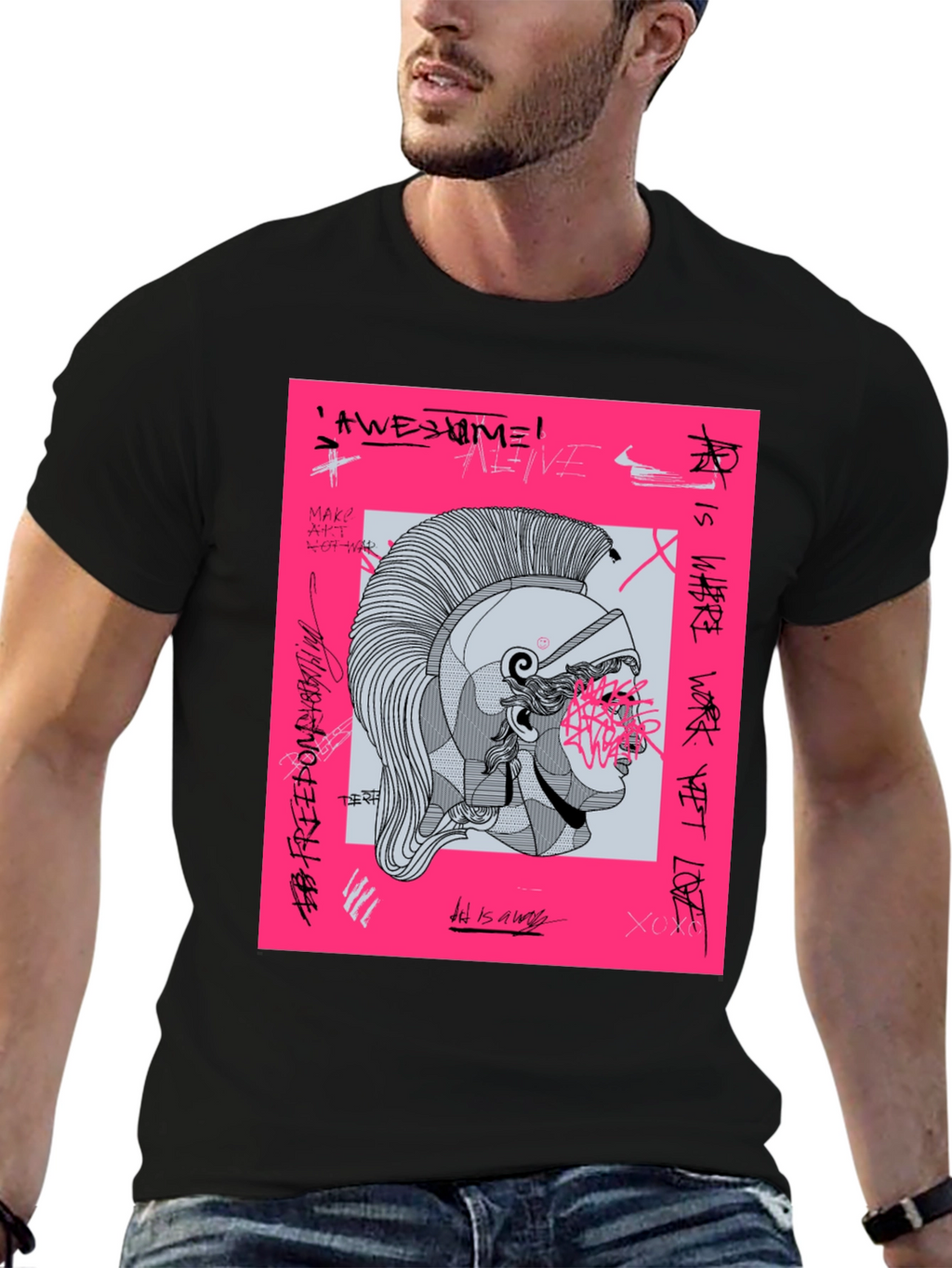 Graphic Print Tee - Ancient Warrior