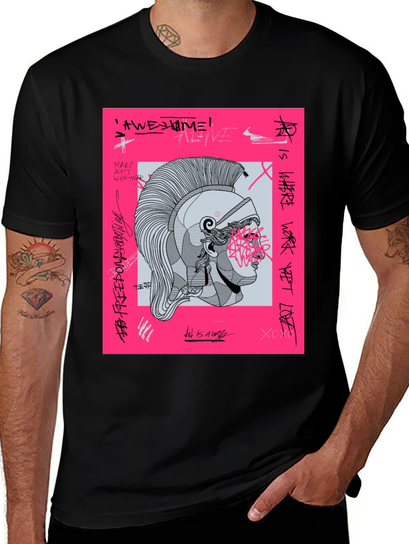 Graphic Print Tee - Ancient Warrior