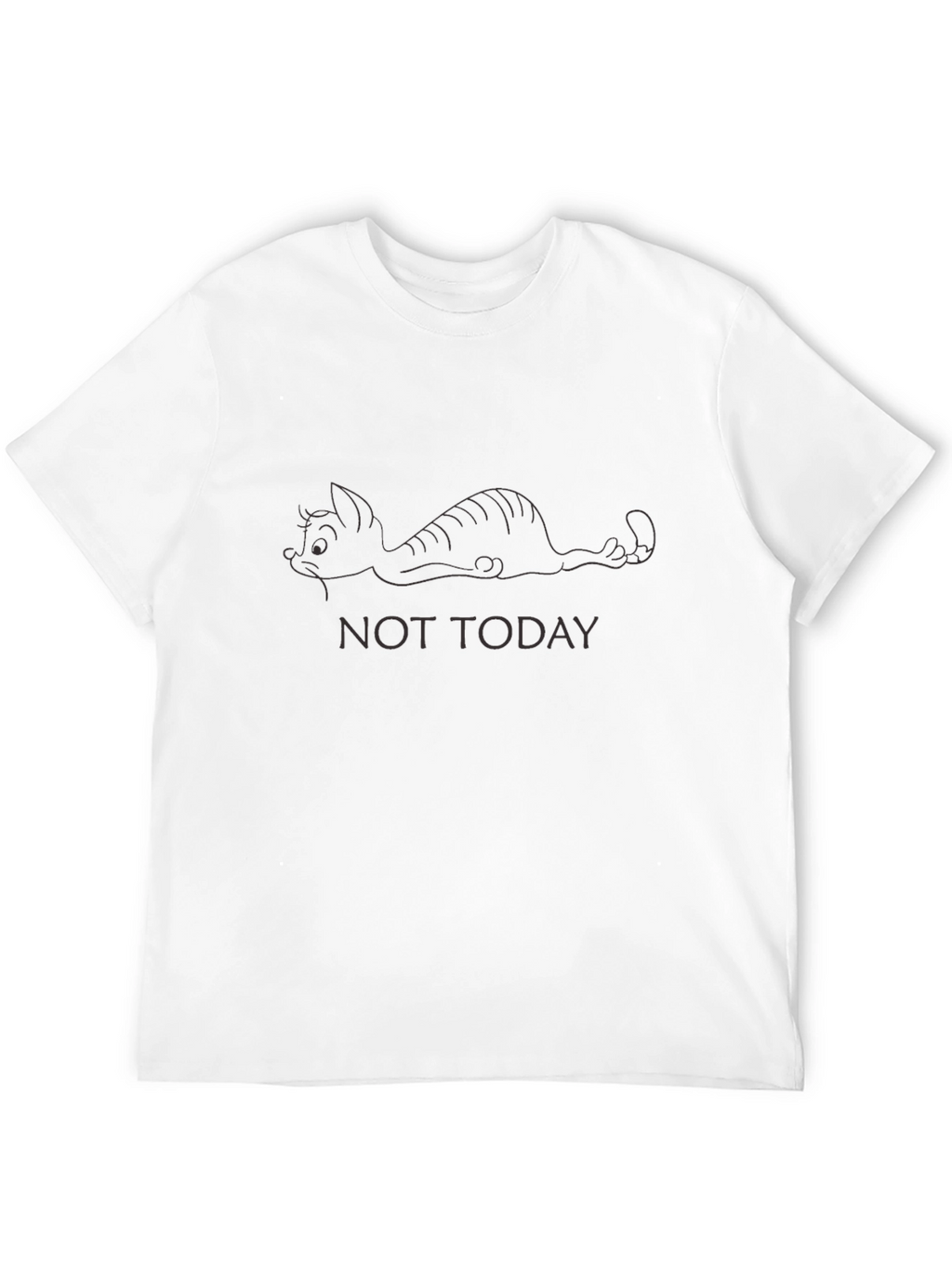 Not Today Cat Graphic Tee - Black Casual T-Shirt