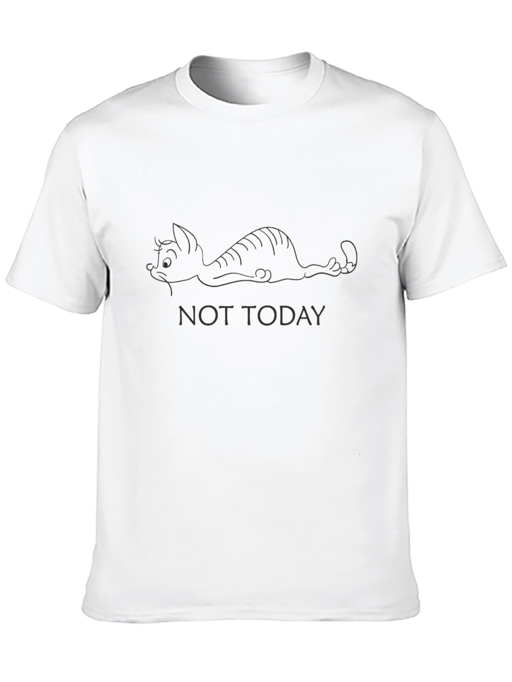 Not Today Cat Graphic Tee - Black Casual T-Shirt