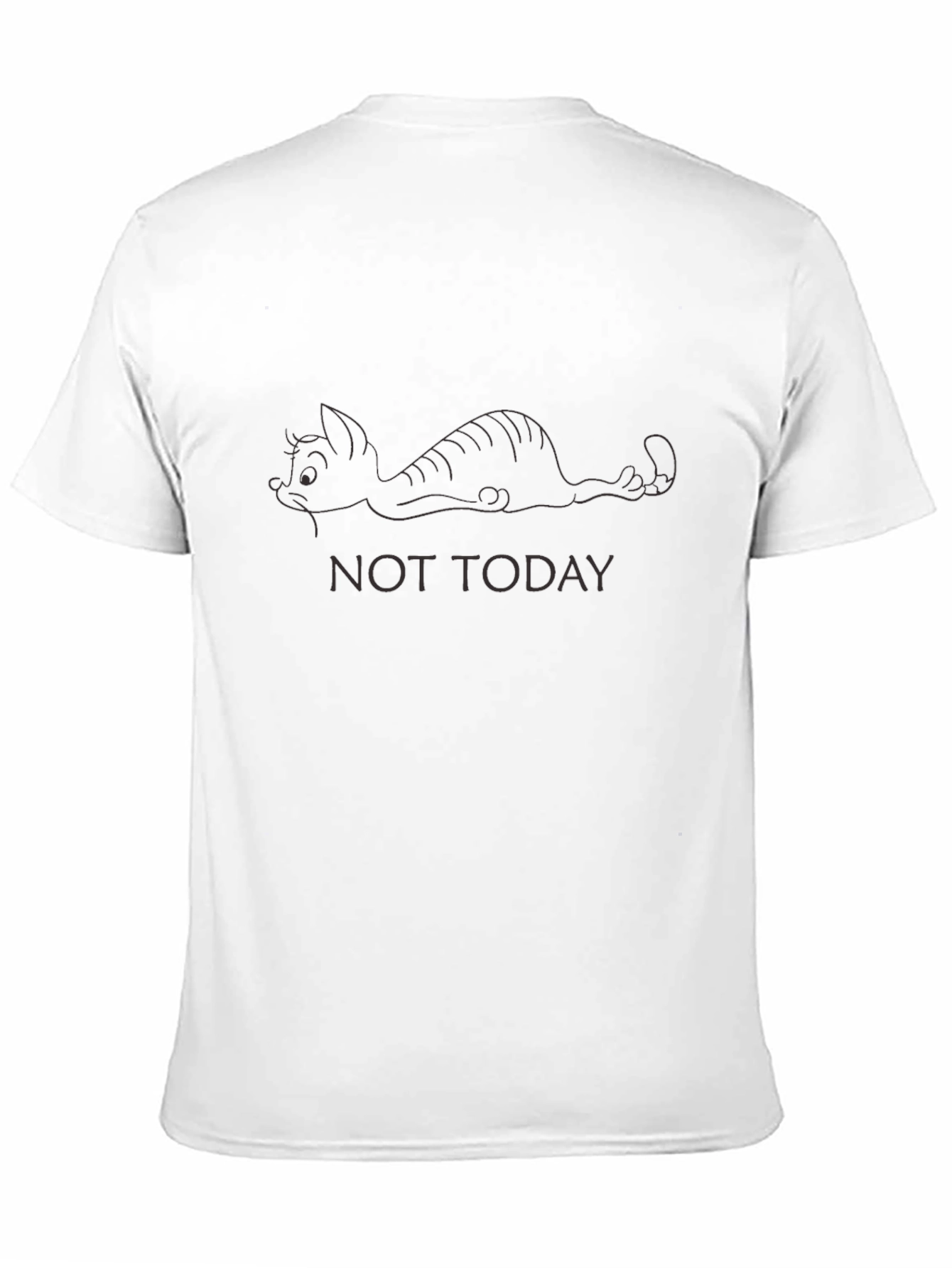 Not Today Cat Graphic Tee - Black Casual T-Shirt