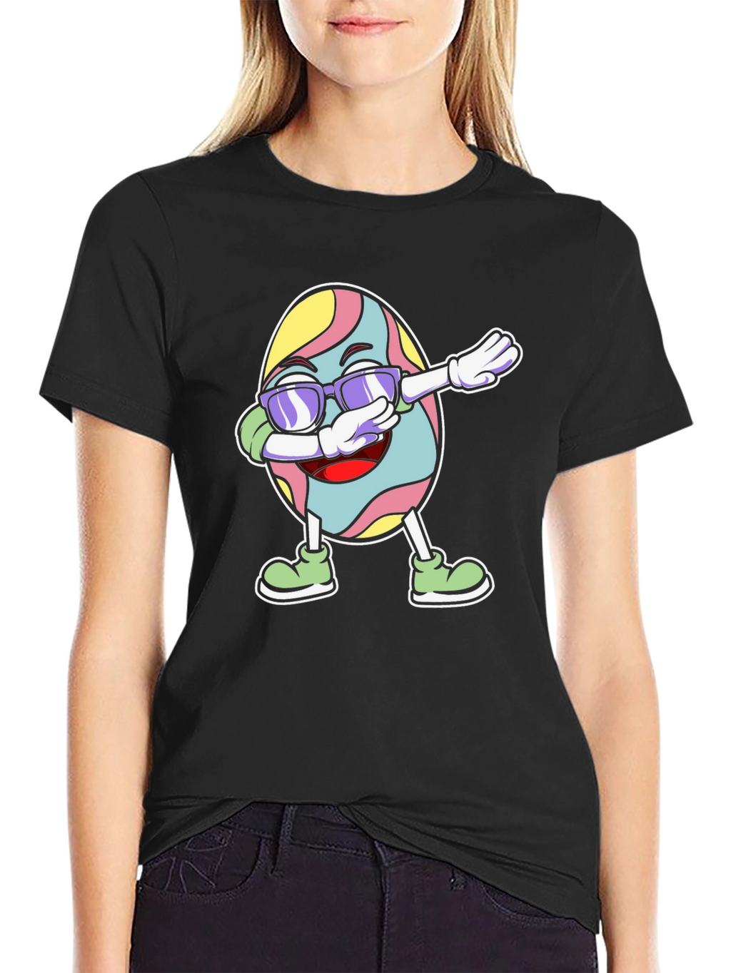 Funny Easter Egg Dabbing Black T-Shirt