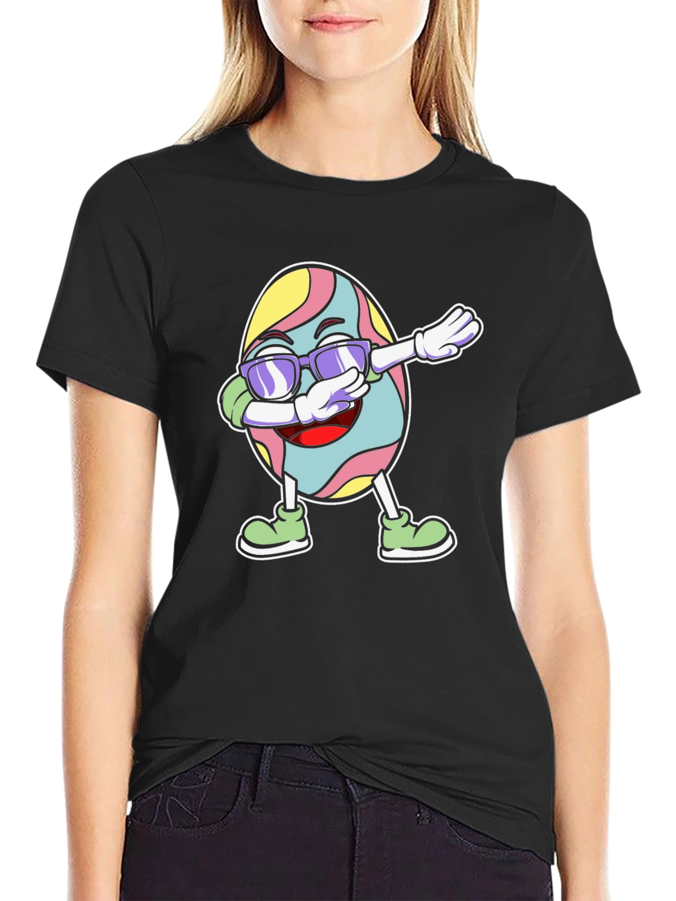Funny Easter Egg Dabbing Black T-Shirt