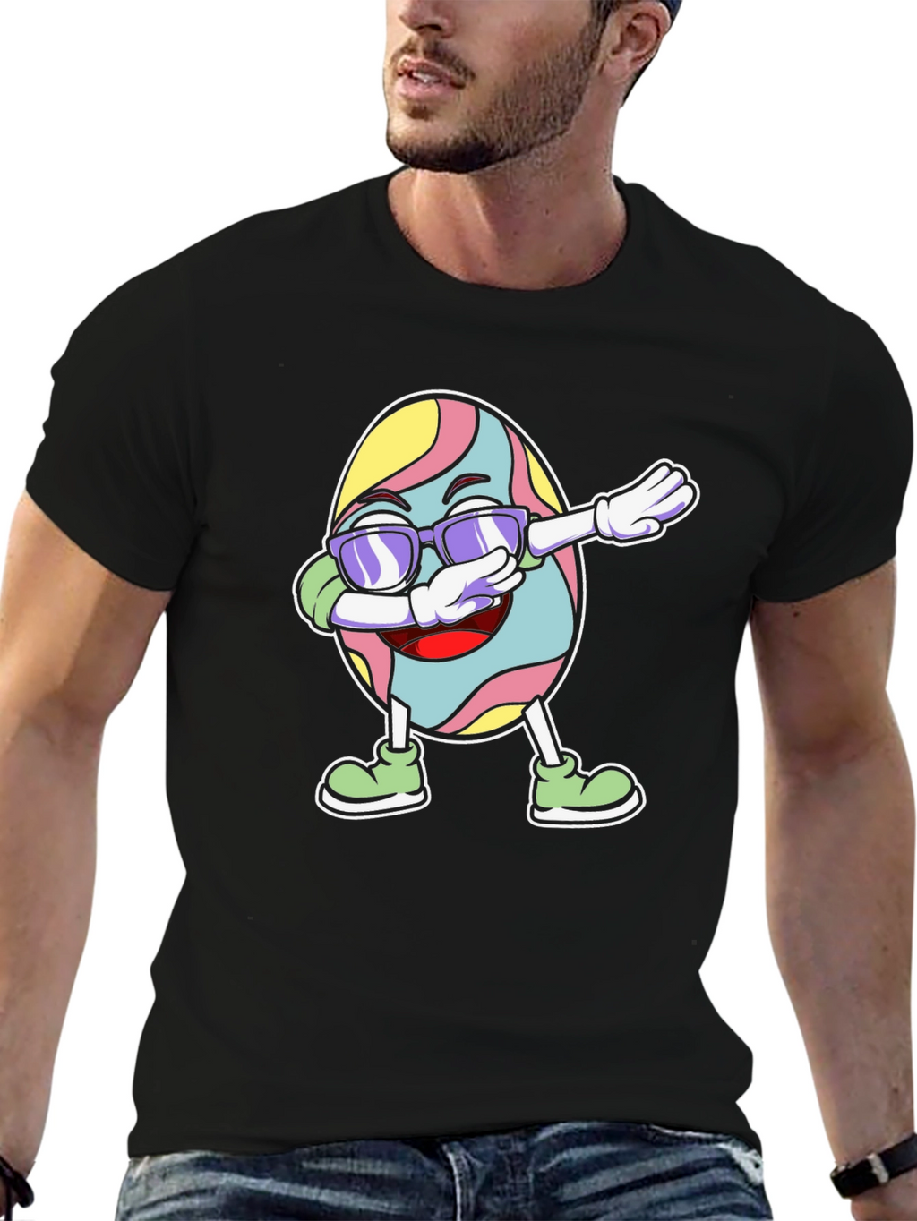 Funny Easter Egg Dabbing Black T-Shirt