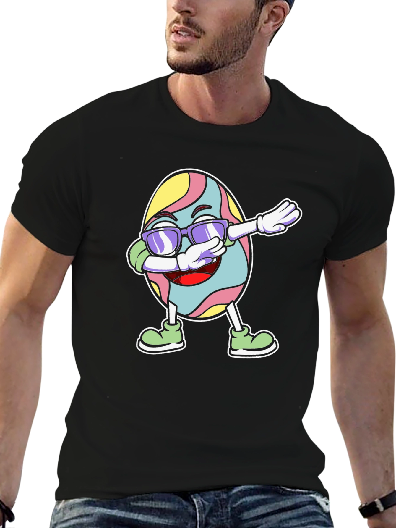 Funny Easter Egg Dabbing Black T-Shirt