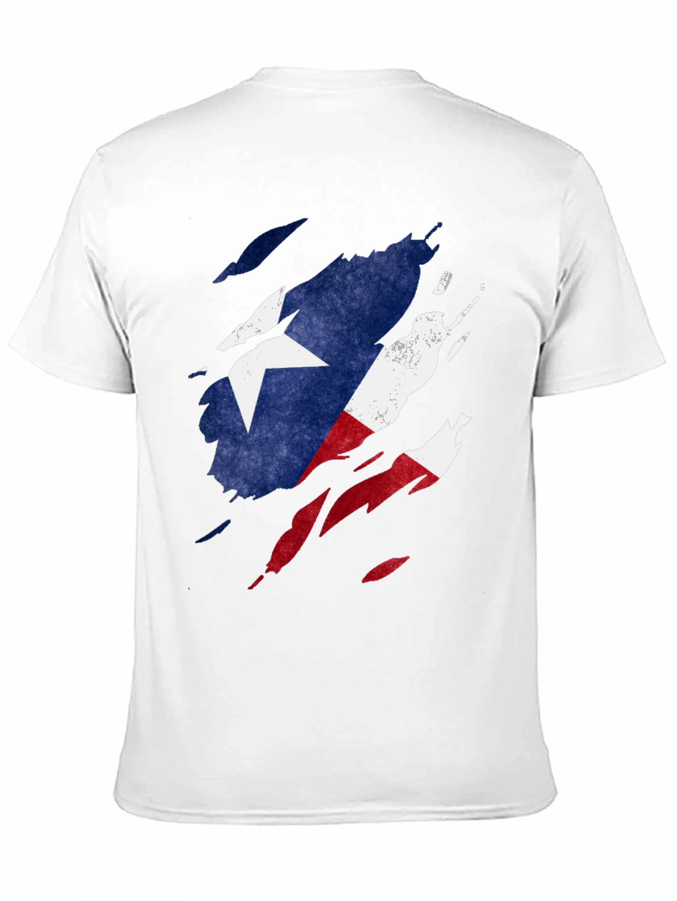 Texas Flag Ripped T-Shirt - Mens Black Tee