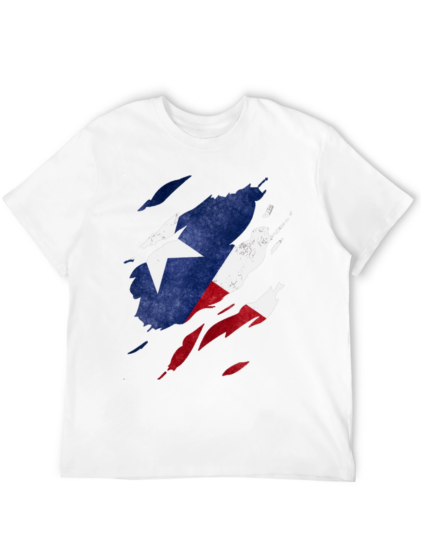Texas Flag Ripped T-Shirt - Mens Black Tee