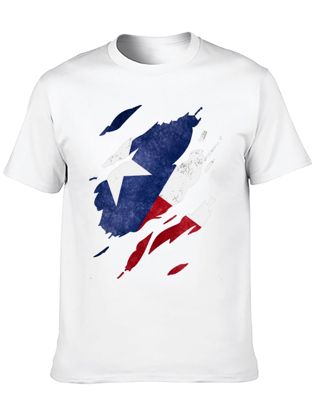 Texas Flag Ripped T-Shirt - Mens Black Tee
