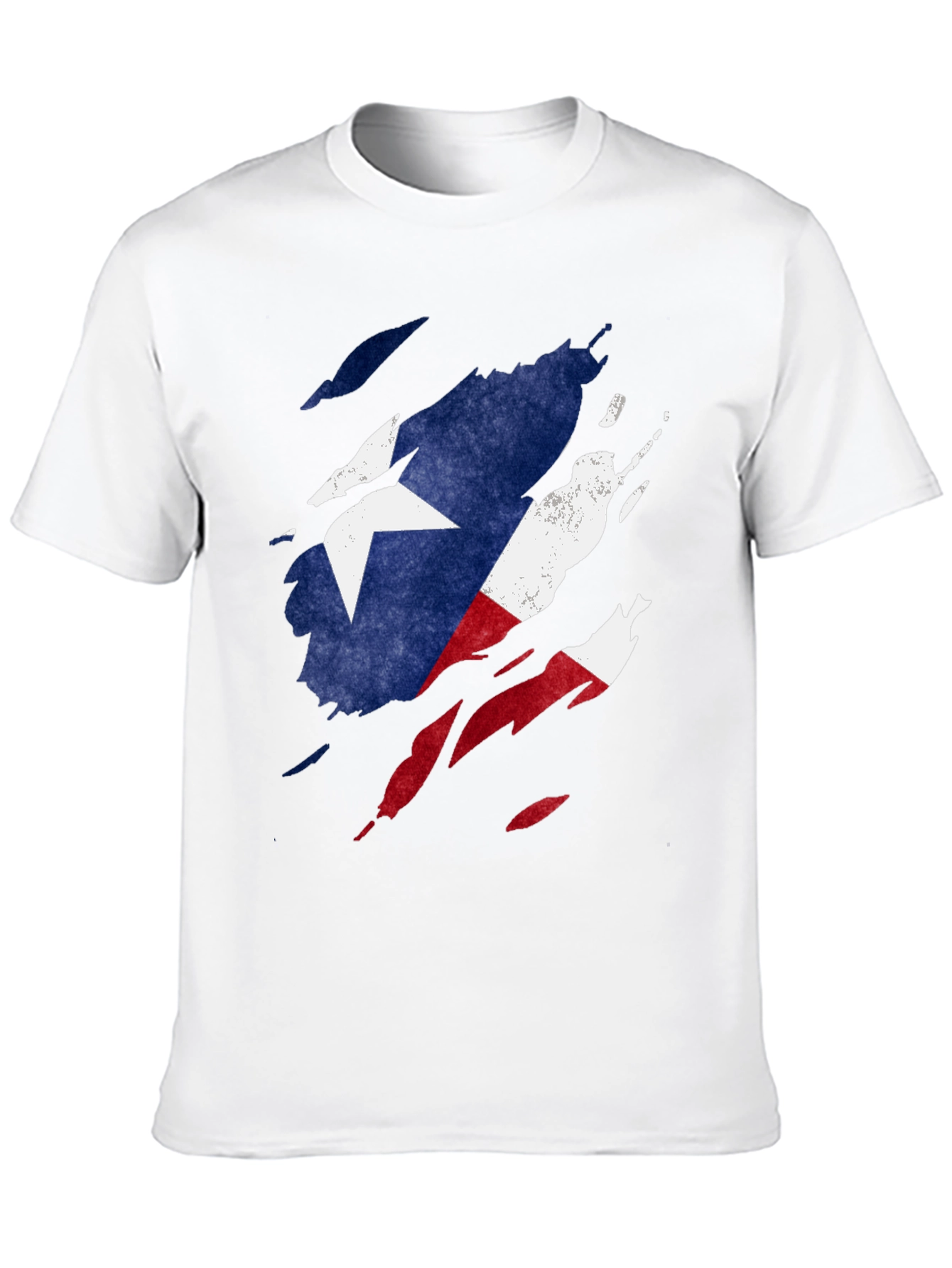 Texas Flag Ripped T-Shirt - Mens Black Tee
