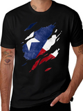 Texas Flag Ripped T-Shirt - Mens Black Tee