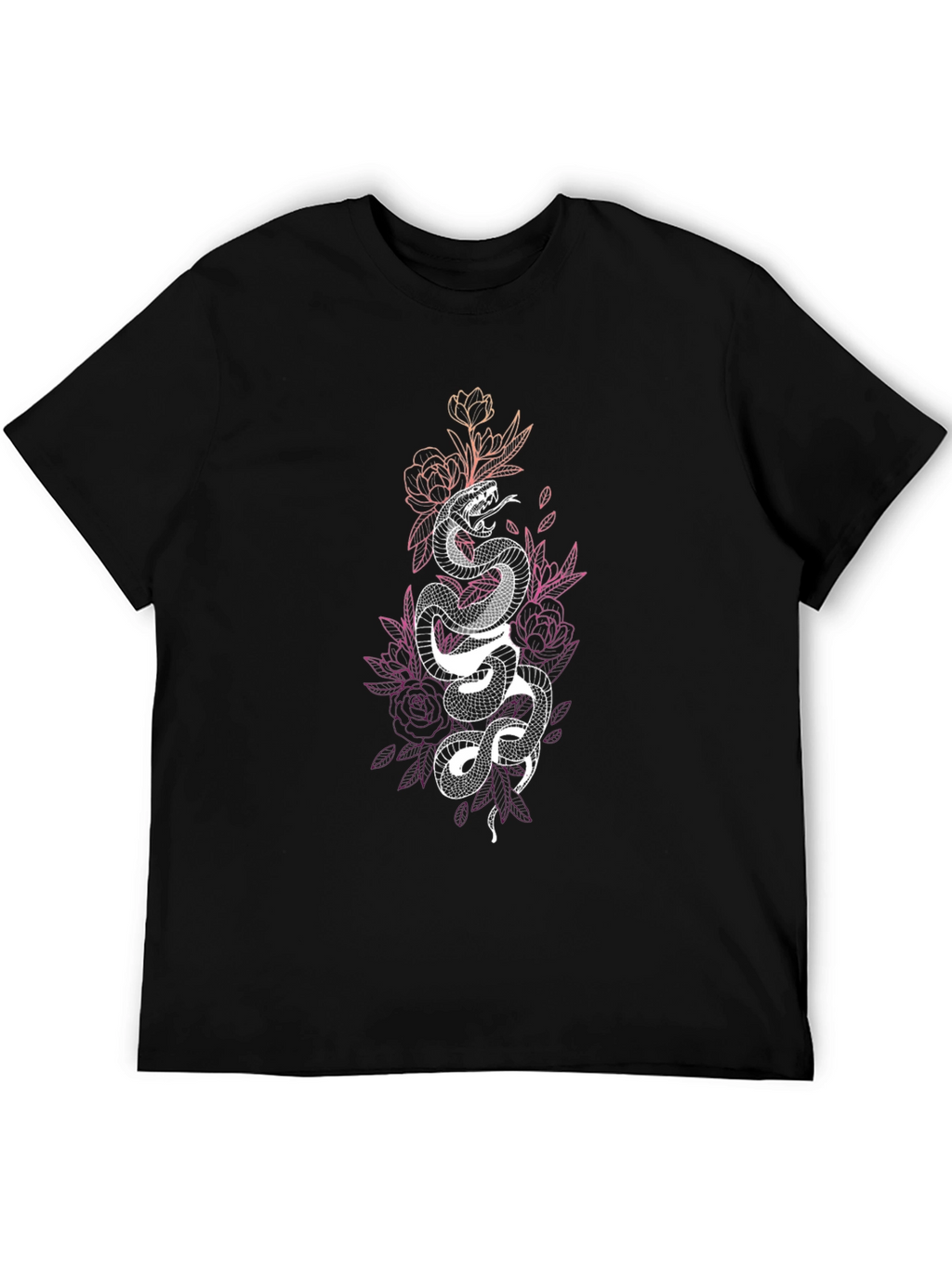 Black Snake Floral Graphic Tee