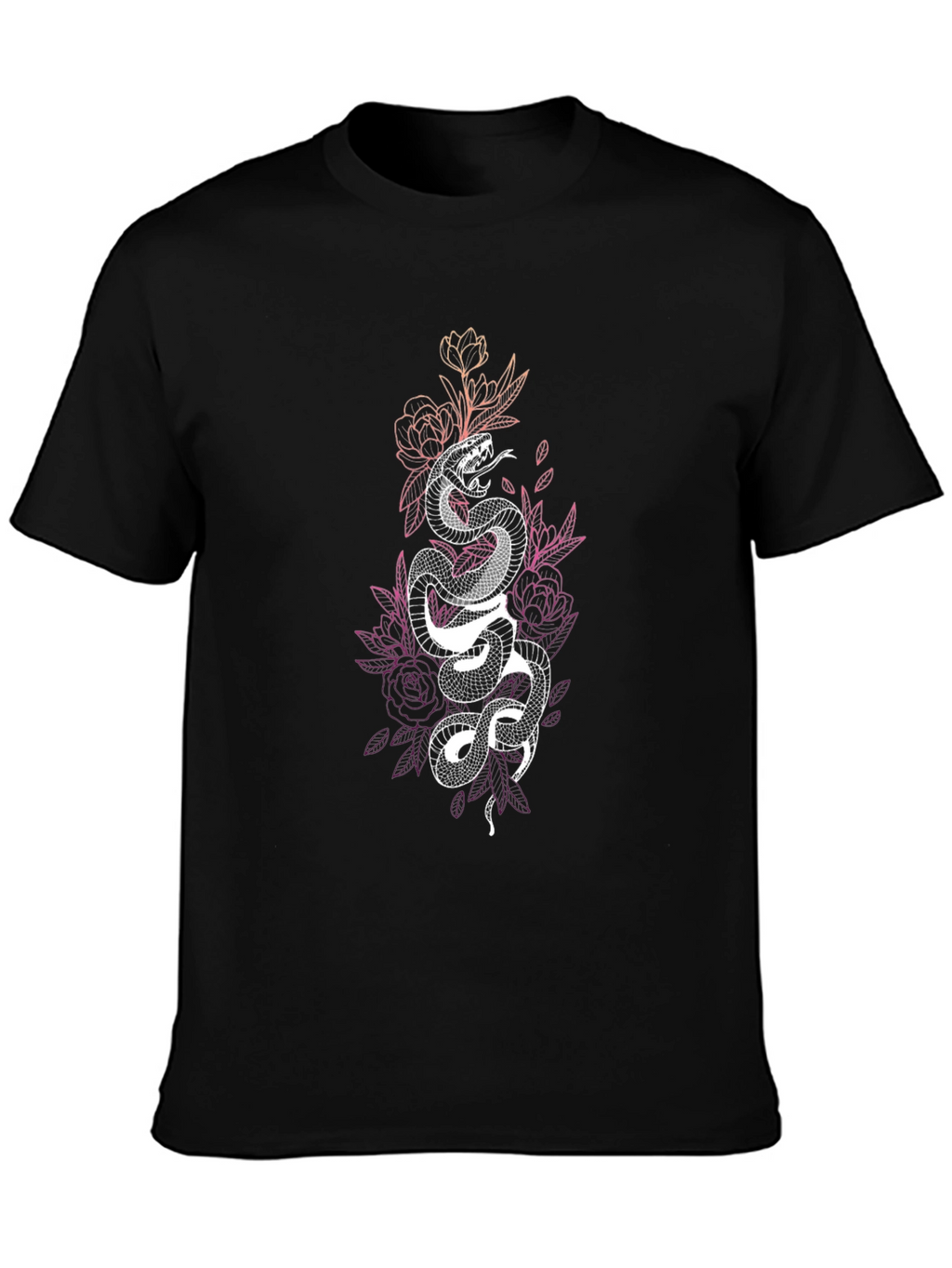 Black Snake Floral Graphic Tee