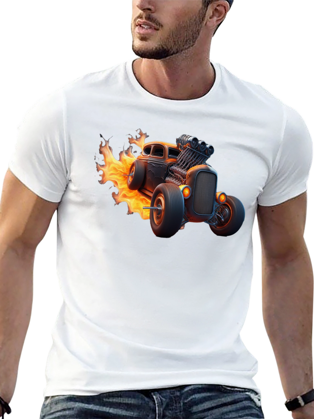 Flame Hot Rod Graphic T-Shirt
