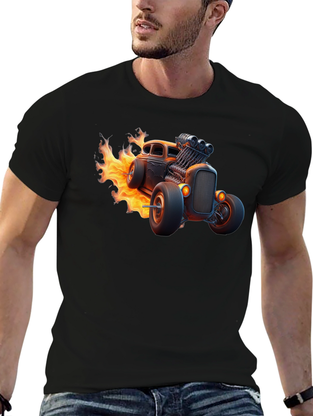Flame Hot Rod Graphic T-Shirt