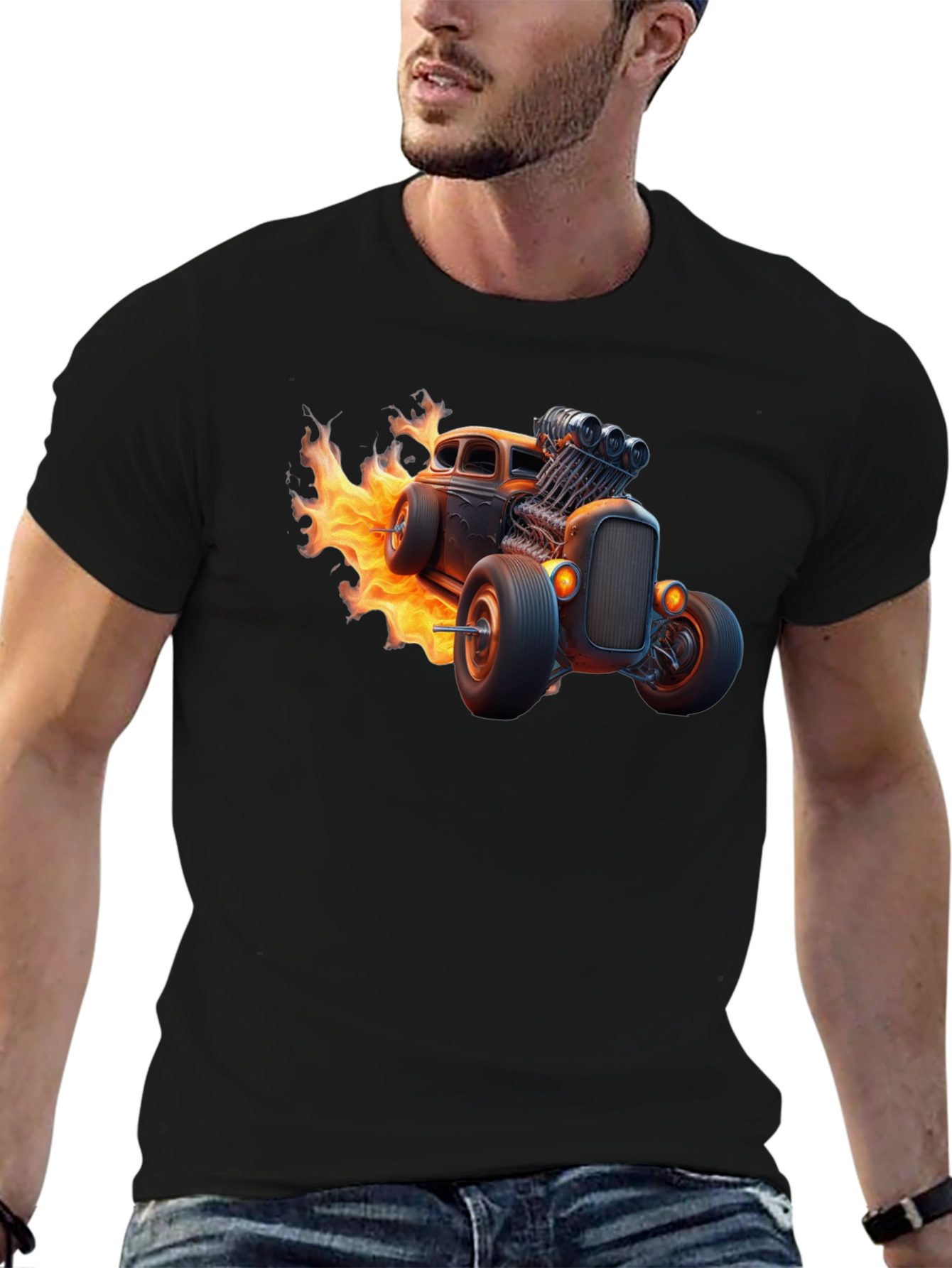 Flame Hot Rod Graphic T-Shirt