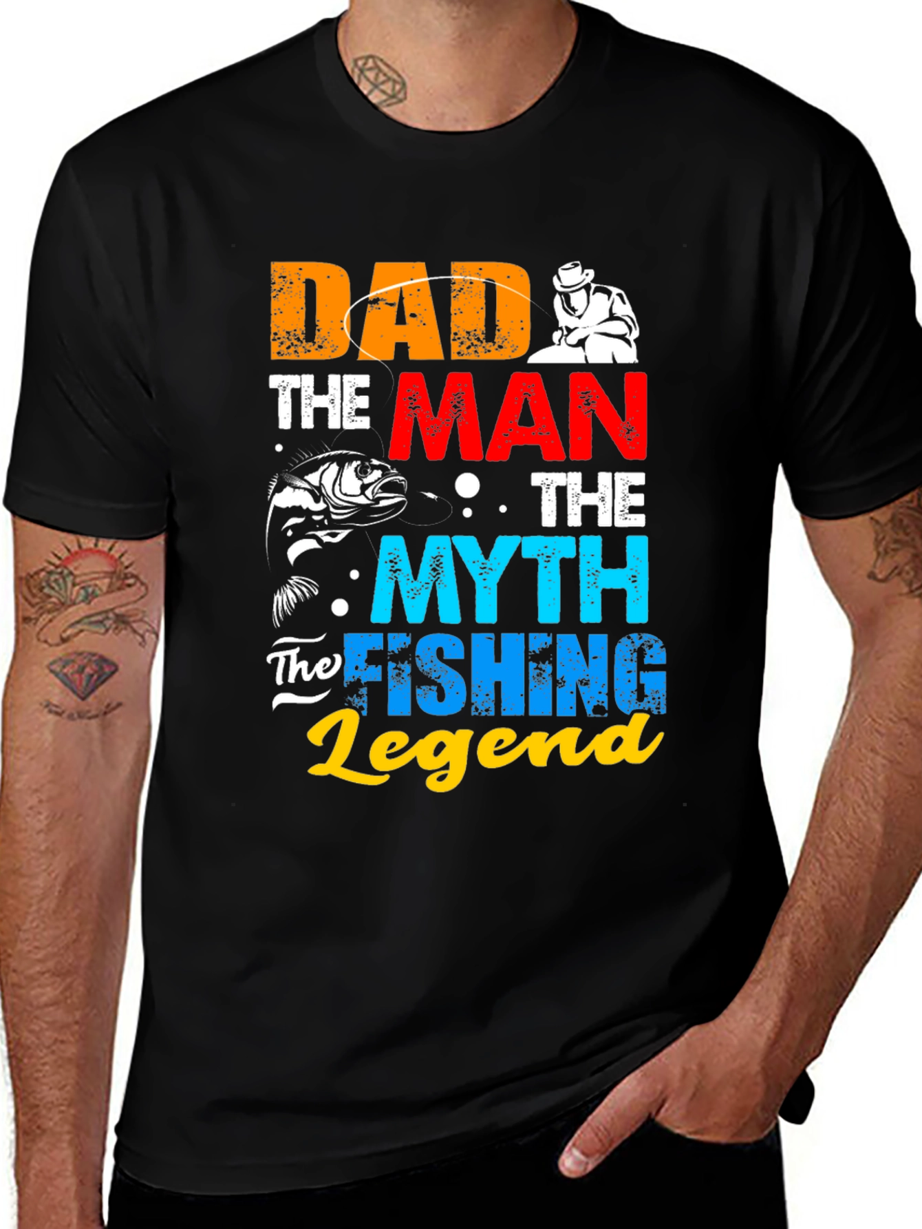 Dad The Man The Myth The Fishing Legend Graphic T-Shirt