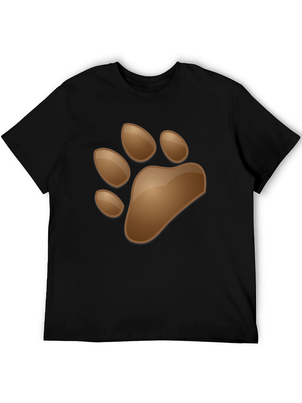 Mens Black T-Shirt with Animal Paw Print