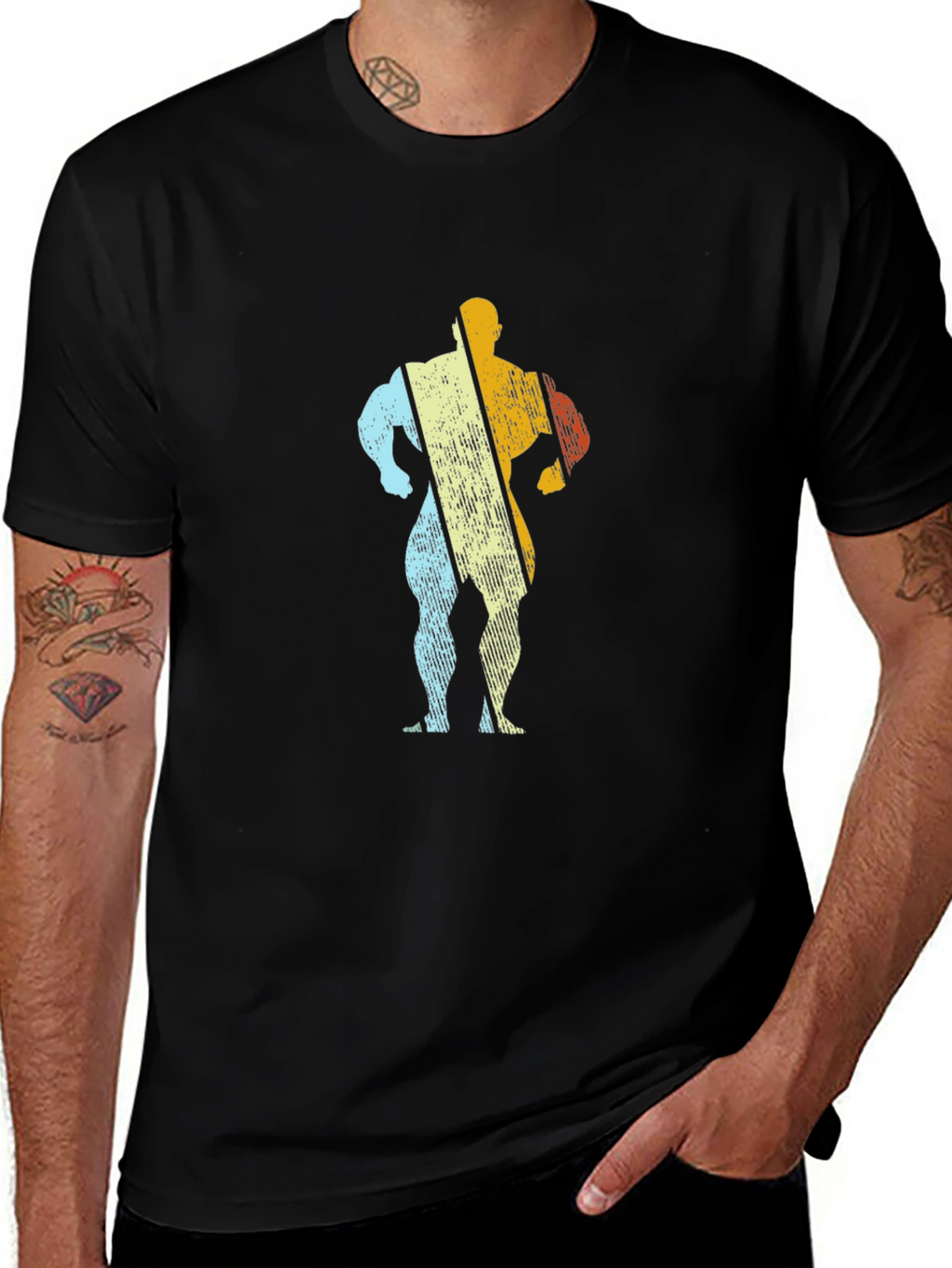 Retro Bodybuilder Graphic T-Shirt
