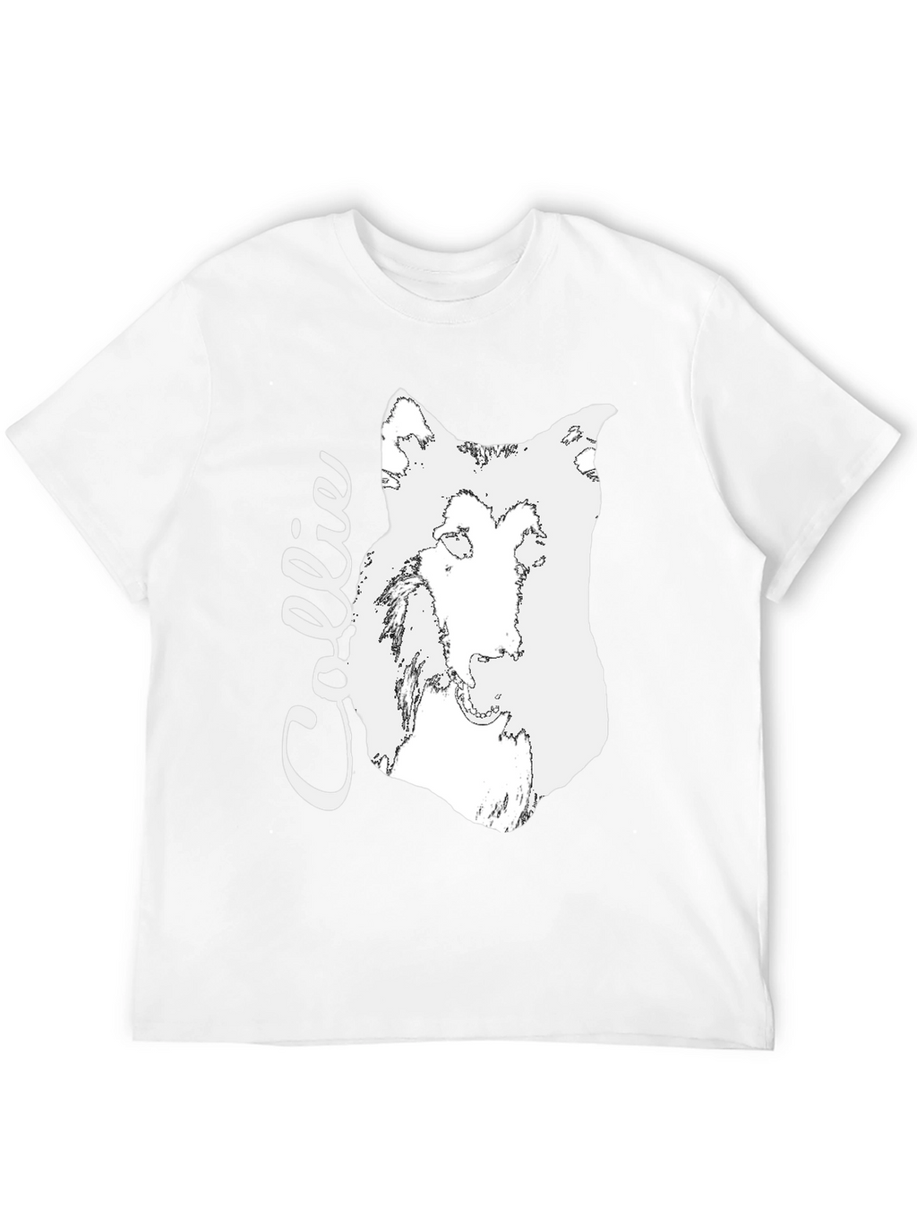 Collie Dog Graphic Tee - Black Cotton Comfort