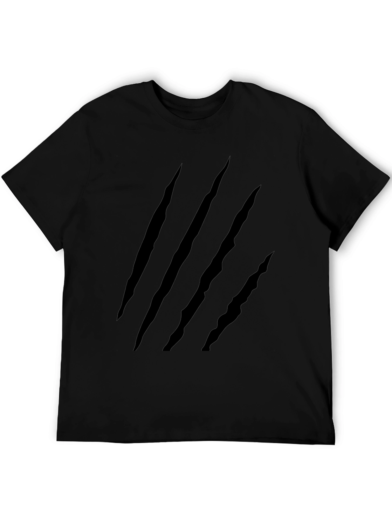 Claw Mark Graphic Print Black T-Shirt
