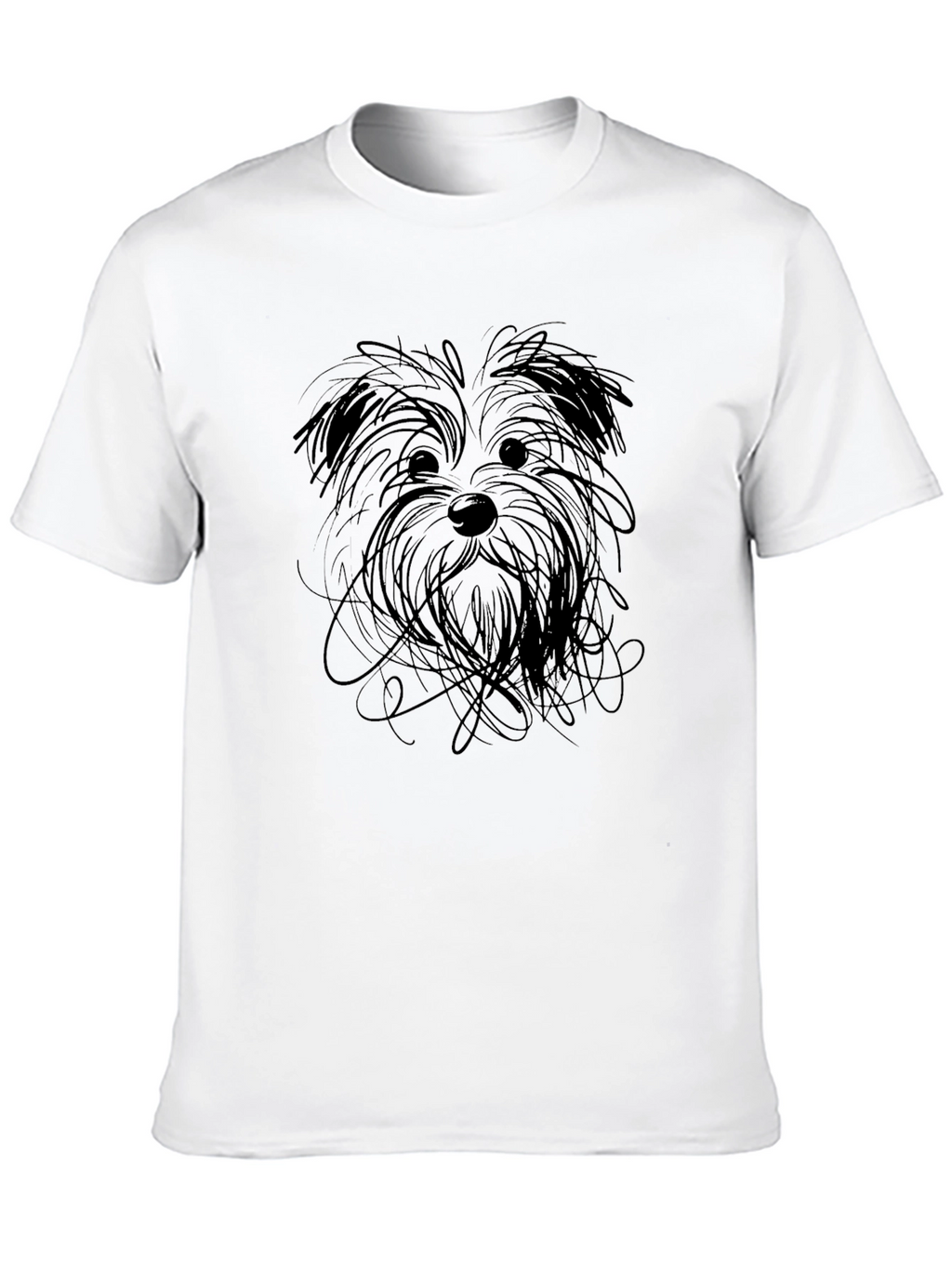 Dog Sketch Black T-Shirt