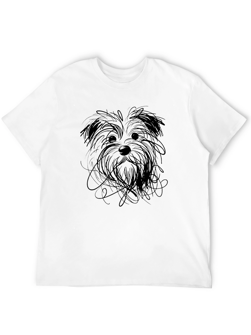 Dog Sketch Black T-Shirt