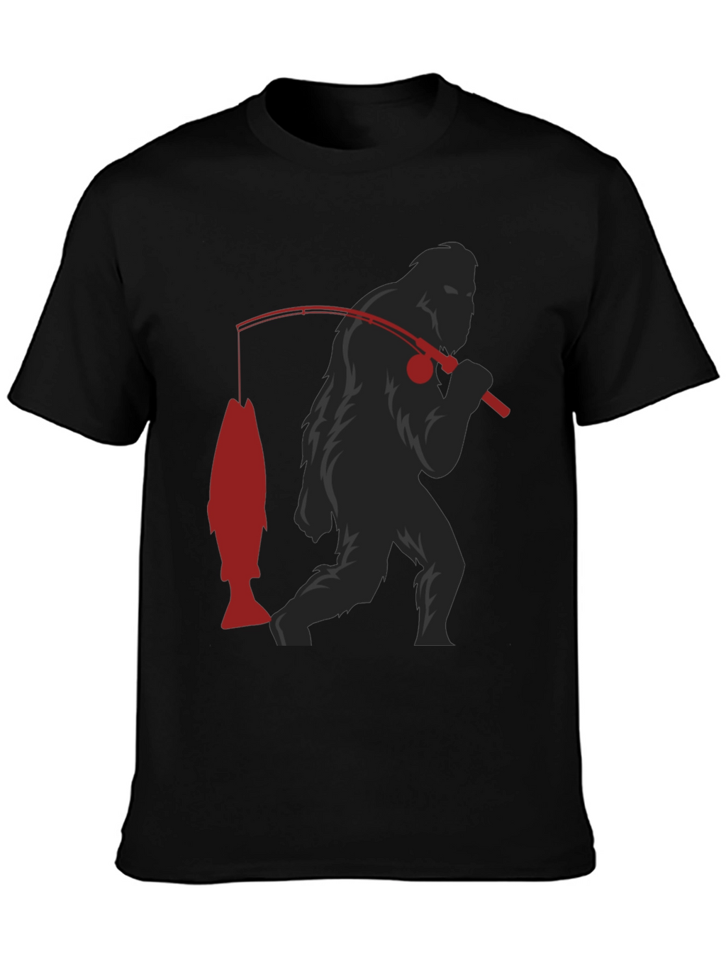 Bigfoot Fishing T-Shirt - Funny Sasquatch Tee