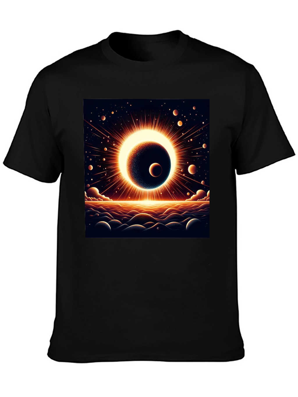 Solar Eclipse Graphic Black Tee