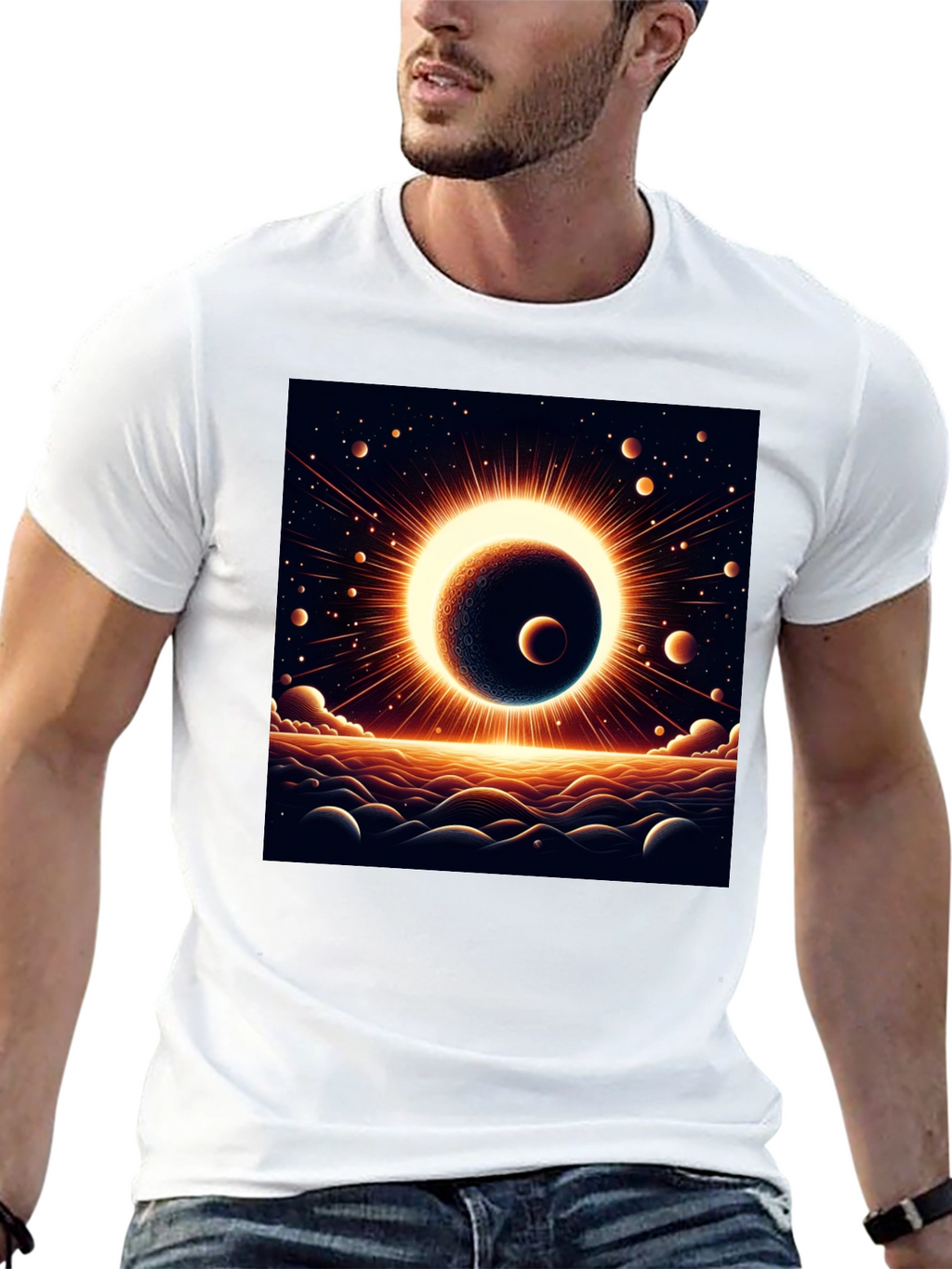 Solar Eclipse Graphic Black Tee