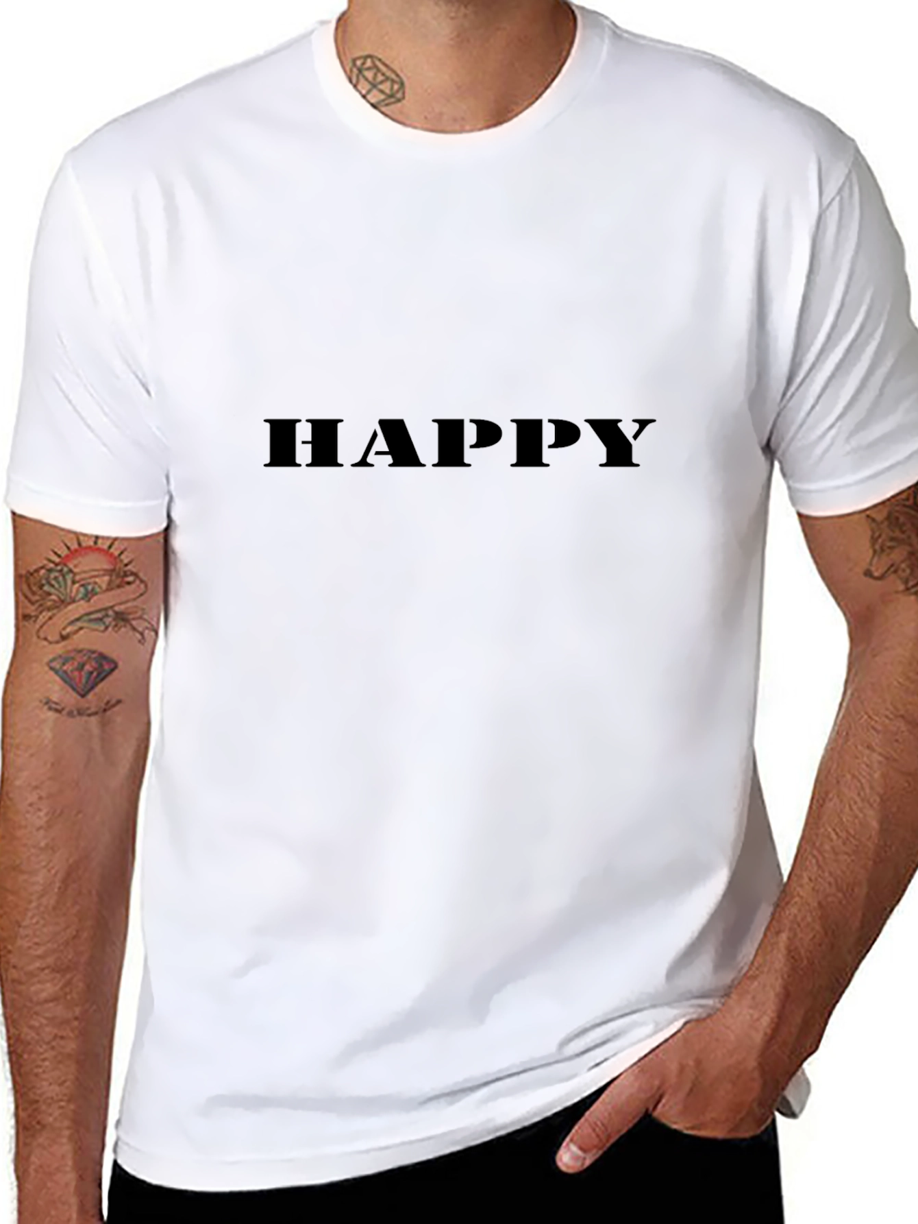Happy Black T-Shirt - Casual Comfort