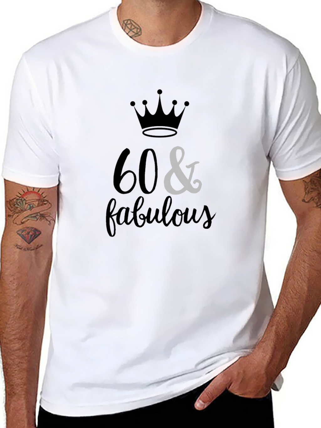 60 & Fabulous Black Graphic Tee