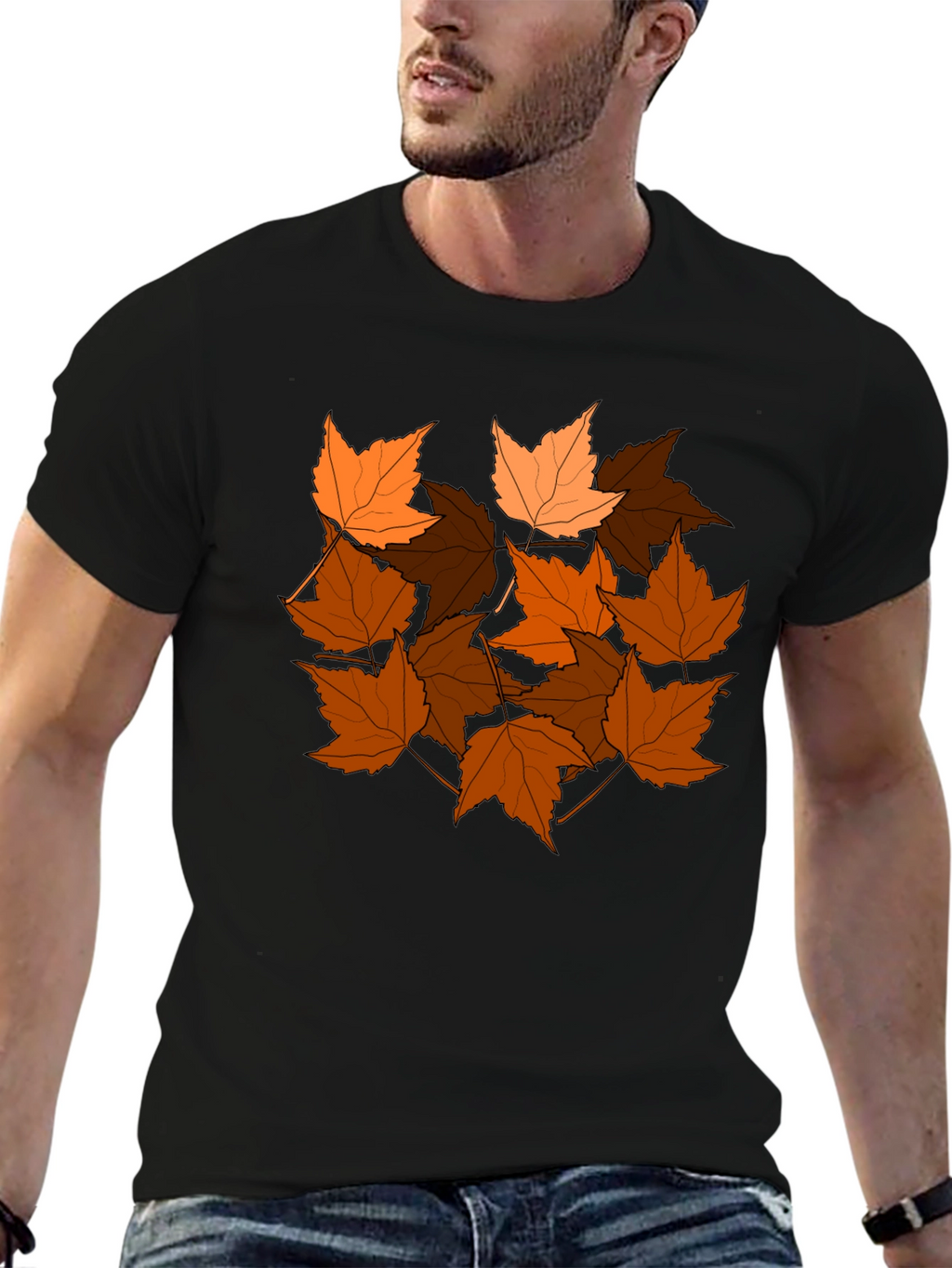 Autumn Leaves Graphic Tee - Stylish Fall T-Shirt
