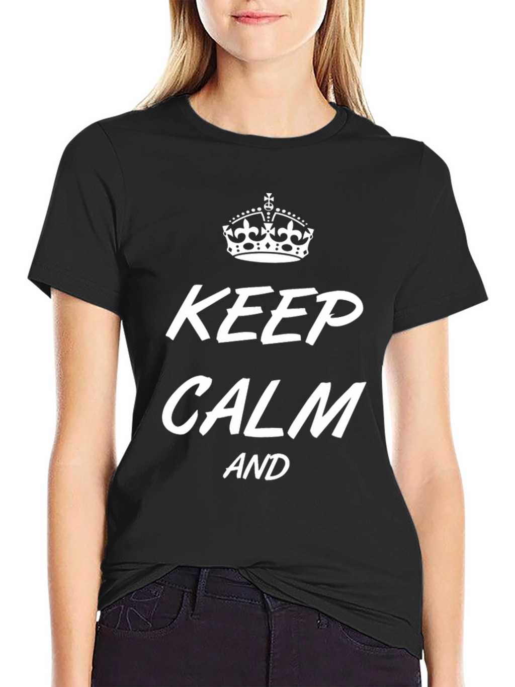 Keep Calm T-Shirt - Crown Graphic Print