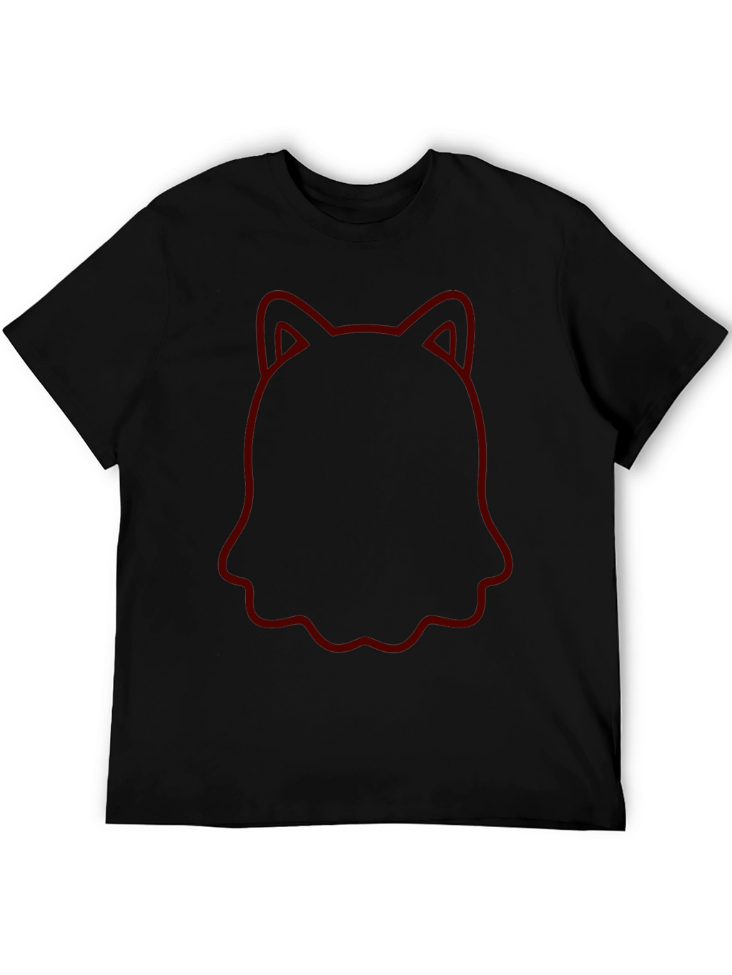 Unique Cat Outline Black T-Shirt