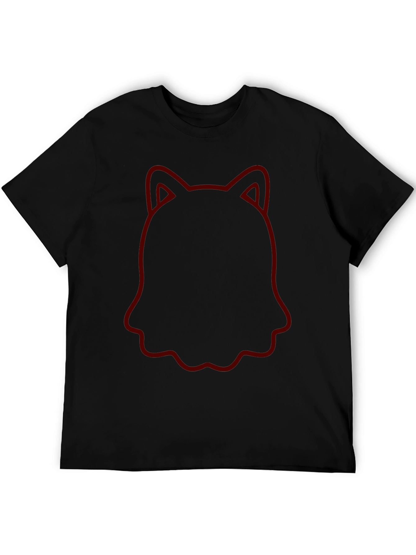 Unique Cat Outline Black T-Shirt