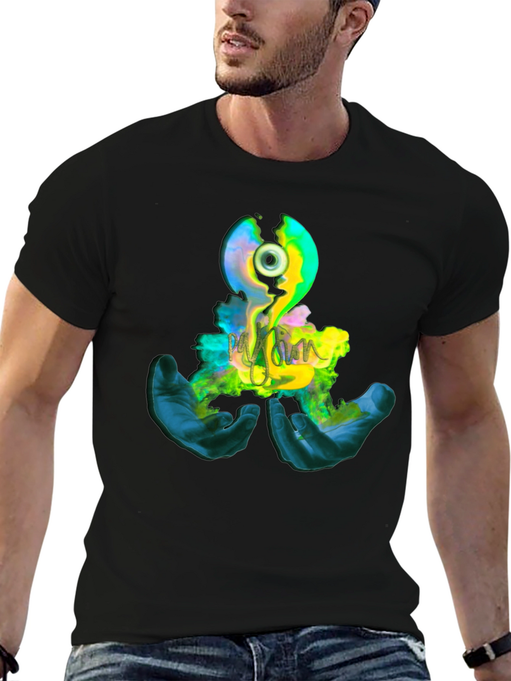 Eye Graphic Print Black T-Shirt