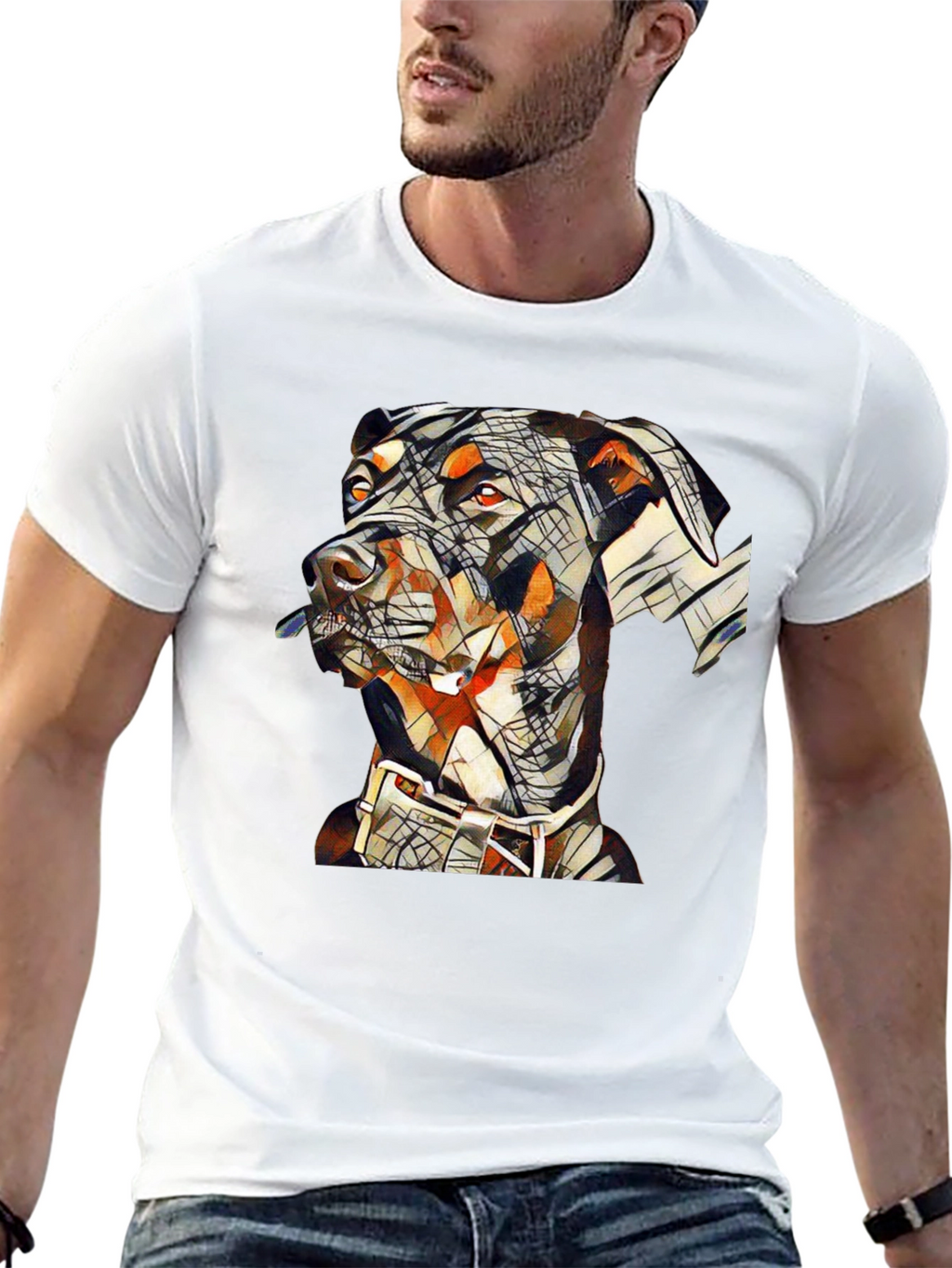 Abstract Doberman Dog Graphic T-Shirt