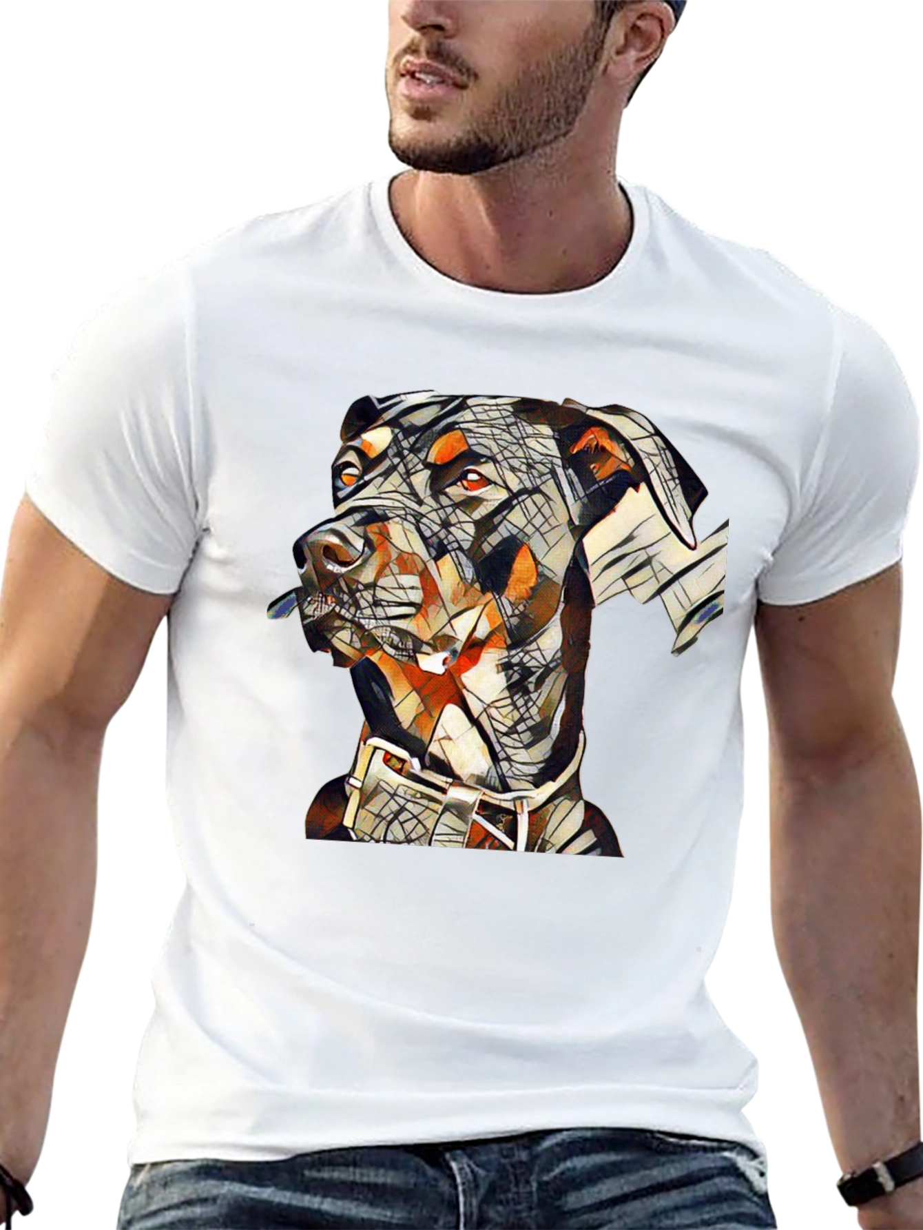 Abstract Doberman Dog Graphic T-Shirt