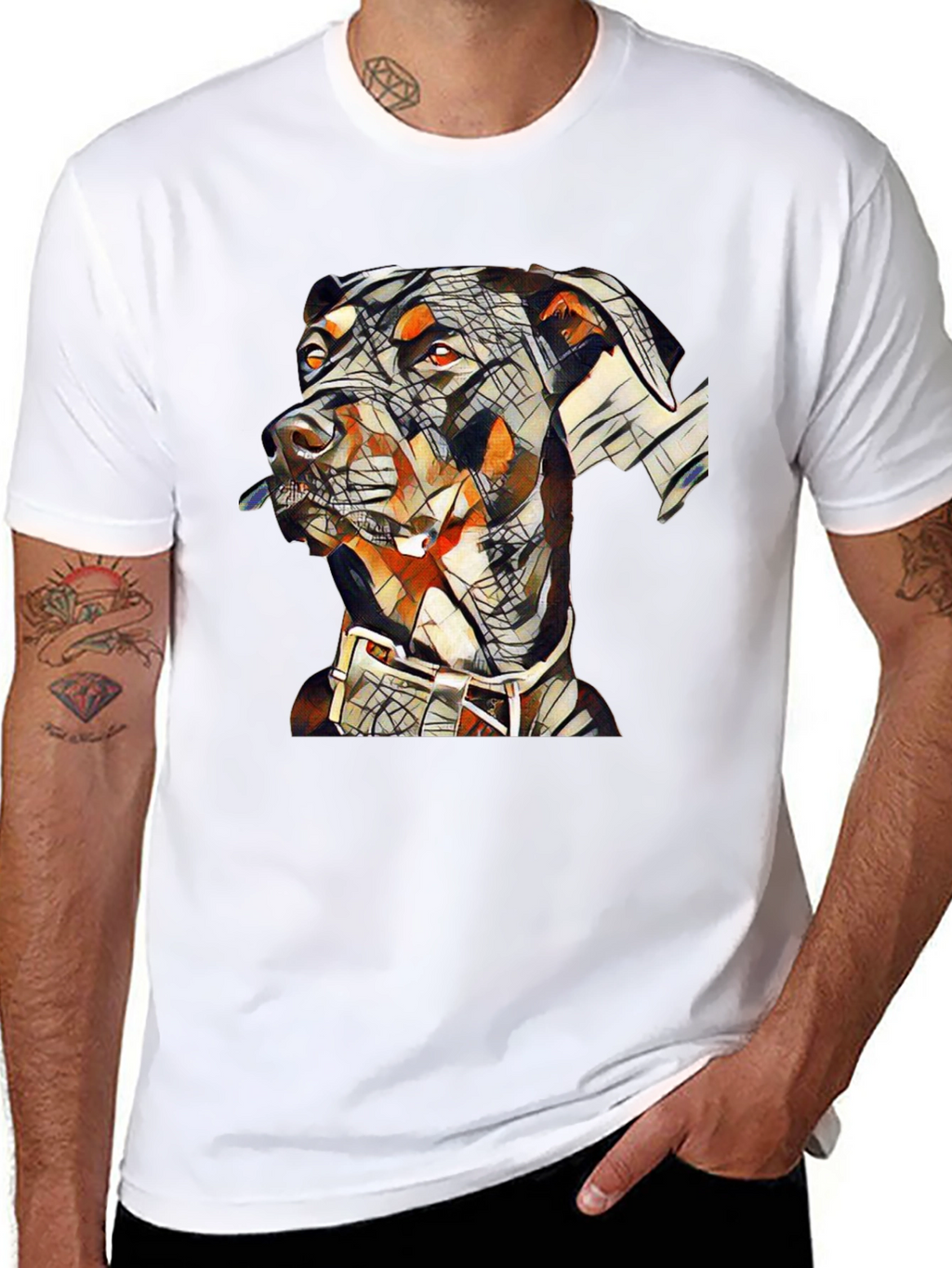 Abstract Doberman Dog Graphic T-Shirt