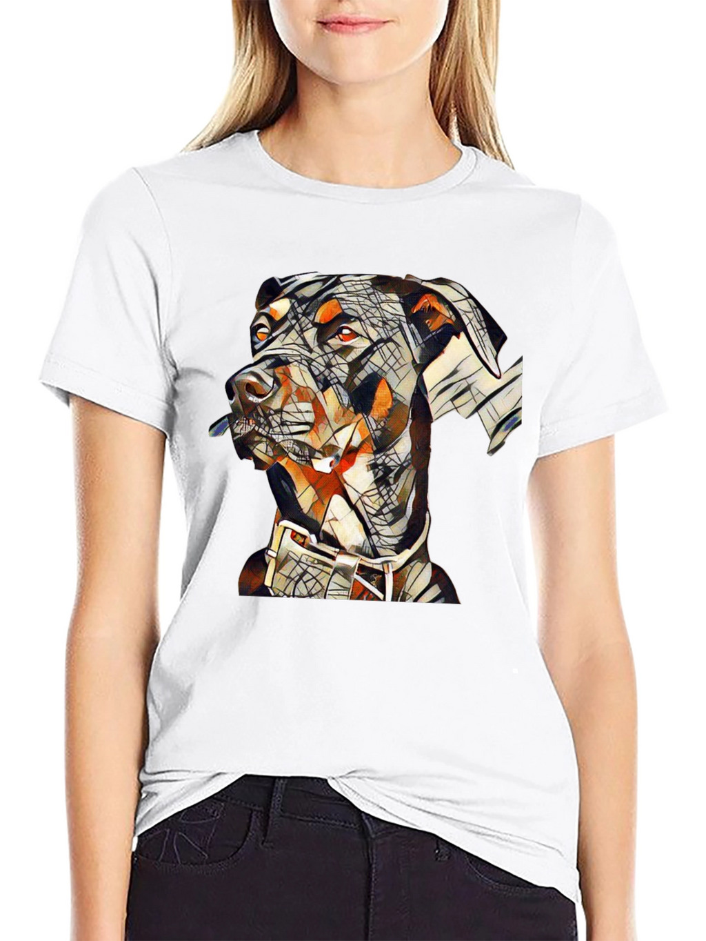 Abstract Doberman Dog Graphic T-Shirt