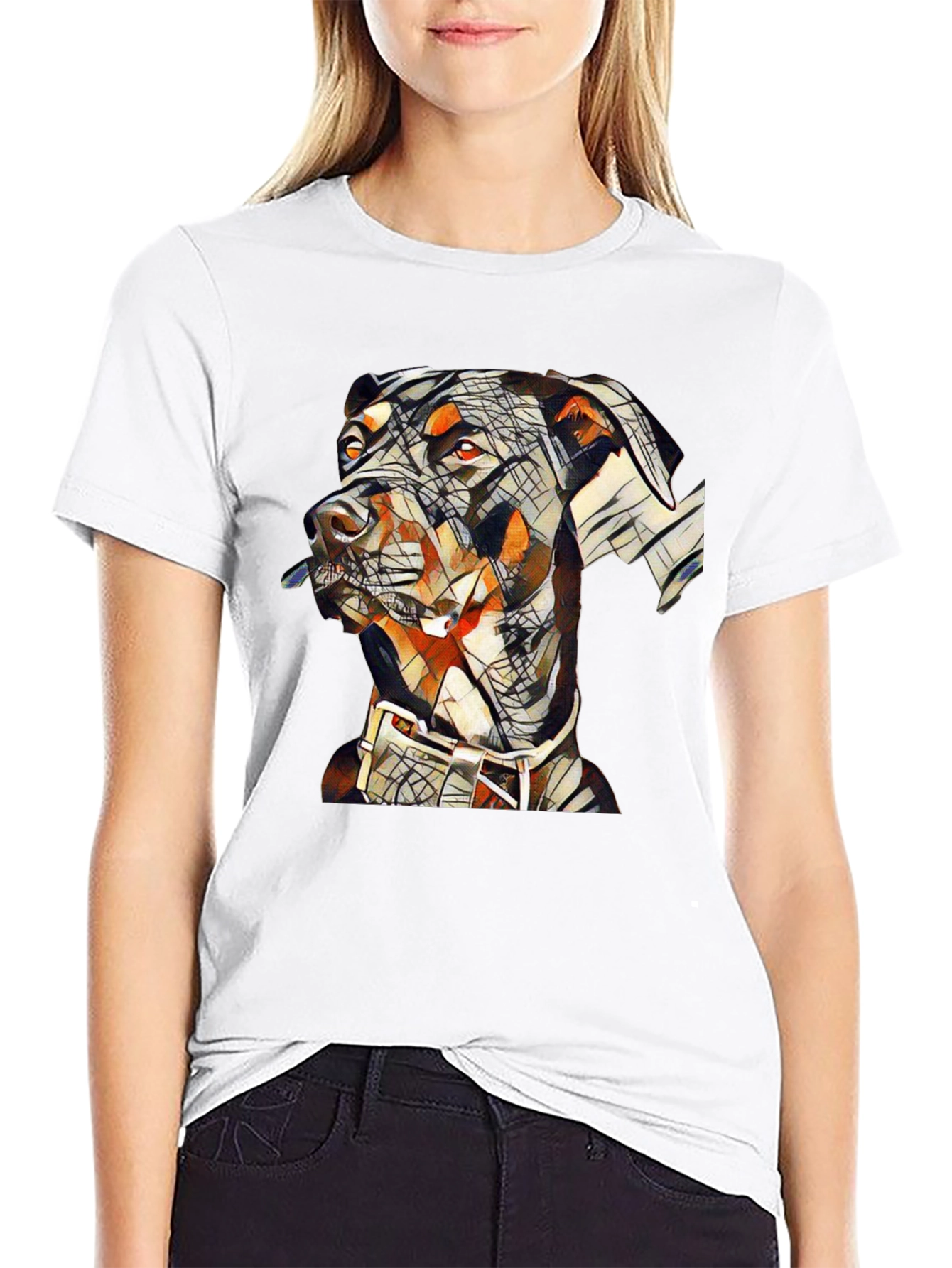Abstract Doberman Dog Graphic T-Shirt